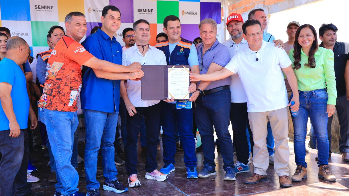 Eduardo Alfaia acompanha lançamento de obras históricas de asfaltamento na zona rural de Manaus
