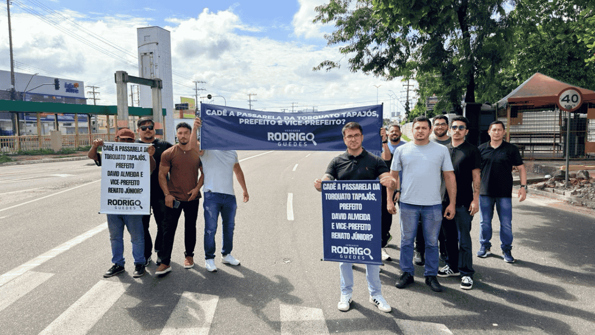 Vereador Rodrigo Guedes denuncia 1 ano e 6 meses de abandono da passarela da Torquato Tapajós pela Prefeitura de Manaus